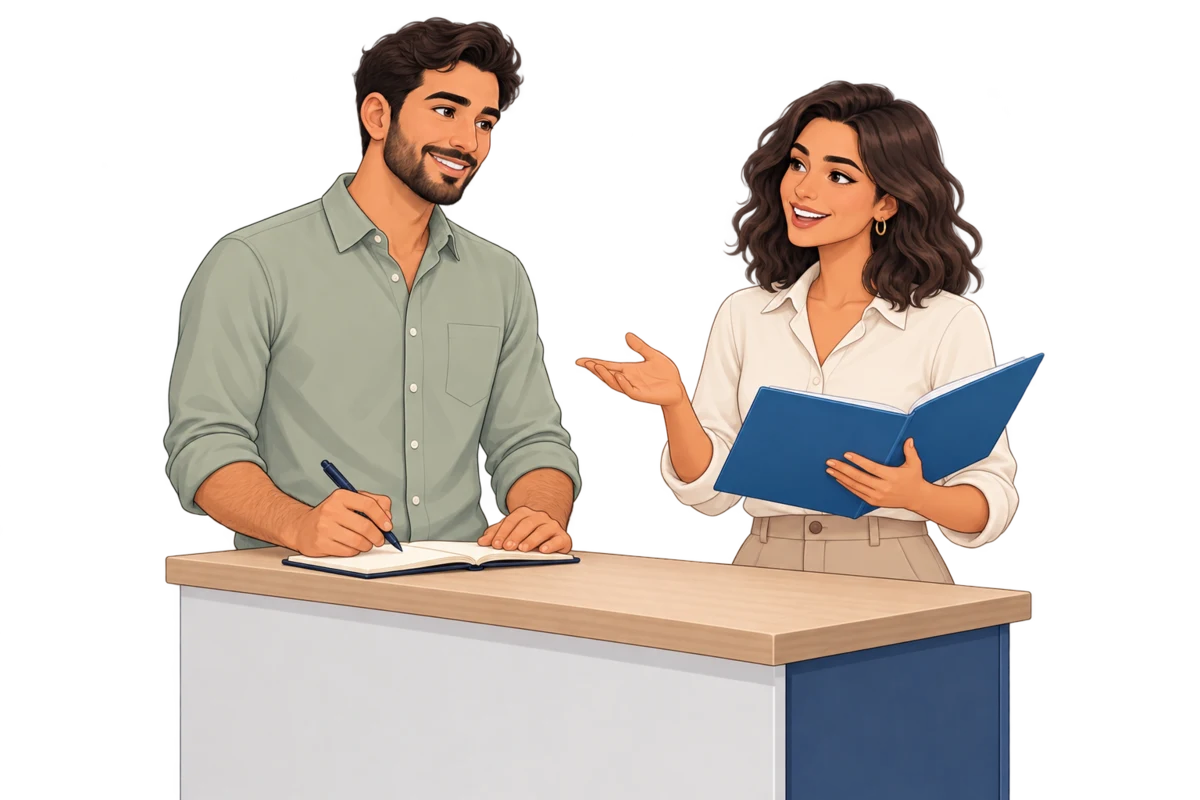 Personagens ilustrativos do Pipecom conversam sobre uma solicitação entre áreas